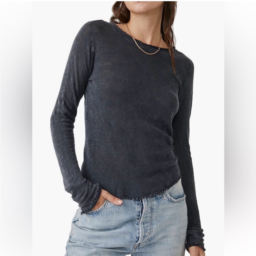 We The Free Be My Baby Black Long Sleeve NWT